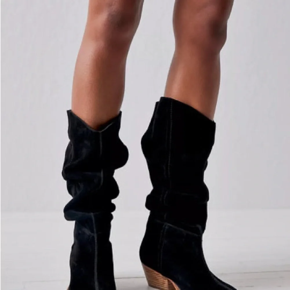 Free People Sway black genuine suede Low western inspired boots new 39 - Picture 4 of 12